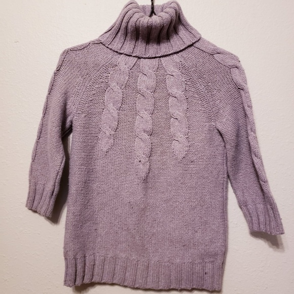 GAP Sweaters - Gap Purple Cableknit 3/4 Sleeve Turtleneck Sweater GAP Sweaters - Gap Purple Cableknit 3/4 Sleeve Turtleneck Sweater